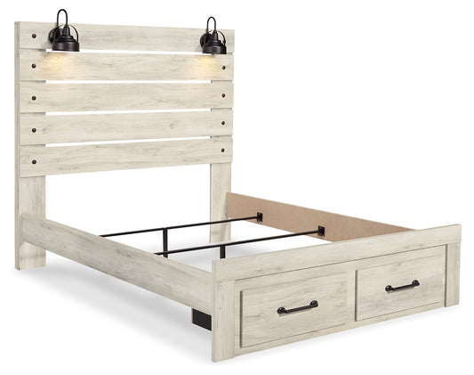 Cama Queen Cambeck con almacenamiento, cómoda y mesita de noche
