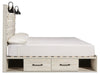 Cama King Cambeck con espacio de almacenamiento, tocador, espejo, cómoda y dos mesitas de noche