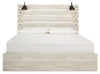Cama King Cambeck con paneles, espacio de almacenamiento y dos mesitas de noche