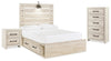 Cama completa Cambeck con espacio de almacenamiento, cómoda y mesita de noche