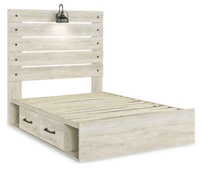 Cama completa Cambeck con espacio de almacenamiento, cómoda y mesita de noche