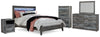 Cama Queen con paneles Baystorm, tocador, espejo, cómoda y mesita de noche