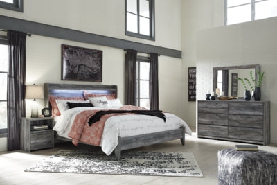 Cama King con paneles Baystorm, tocador, espejo y mesita de noche