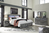 Cama King Baystorm con almacenamiento, tocador con espejo y mesita de noche