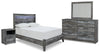 Cama Baystorm con paneles completos, tocador, espejo y mesita de noche