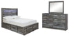 Cama con almacenamiento, tocador y espejo Baystorm