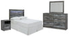 Cabecero de cama Baystorm de panel completo, tocador, espejo y mesita de noche