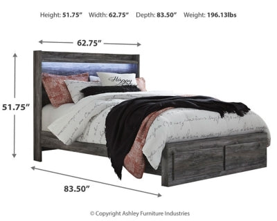 Cama Queen con almacenamiento y baúl Baystorm
