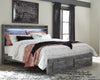 Cama King con almacenamiento y dos mesitas de noche Baystorm