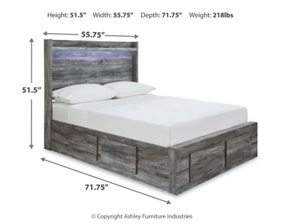 Cama Baystorm de tamaño completo con 6 cajones de almacenamiento