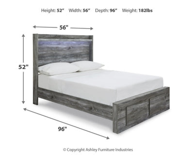 Cama, cómoda y mesita de noche con almacenamiento de paneles completos Baystorm