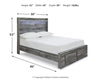 Cama Baystorm de tamaño completo con dos cajones de almacenamiento