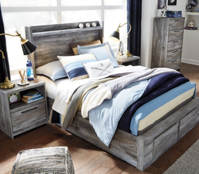 Cama Baystorm de tamaño completo con 4 cajones de almacenamiento