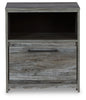 Baystorm King Panel Bed with Storage, Dresser, Mirror and 2 Nightstands
