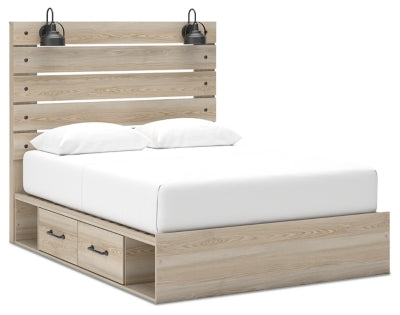 Cama Senbry Queen con paneles y almacenamiento