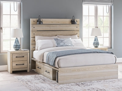Cama Senbry Queen con paneles y almacenamiento