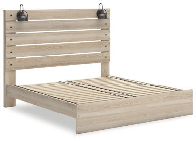 Cama Senbry King con paneles y almacenamiento