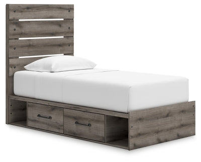 Cama doble con almacenamiento y paneles Graystorm