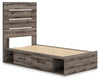 Cama individual con paneles y almacenamiento Graystorm