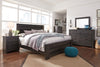 Cama King Brinxton con paneles, tocador, espejo, cómoda y mesita de noche