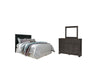 Cabecera, tocador y espejo con paneles Brinxton King/California King