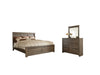 Cama Queen con paneles, tocador y espejo Juararo