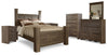 Cama con dosel Juararo Queen, tocador, espejo, cómoda y dos mesitas de noche