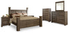 Cama con dosel Juararo King, tocador, espejo, cómoda y dos mesitas de noche
