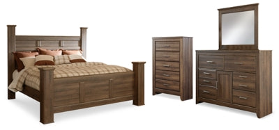 Cama con dosel Juararo King, tocador, espejo y cómoda
