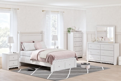 Cama con almacenamiento de paneles completos Mollviney