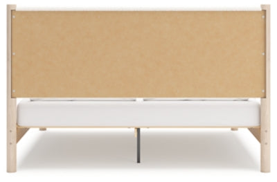 Cadmori King Upholstered Panel Bed, Dresser, Mirror and Nightstand