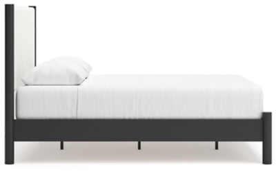 Cama Cadmori Queen con paneles tapizados