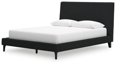 Cama Cadmori Queen tapizada con listones enrollables