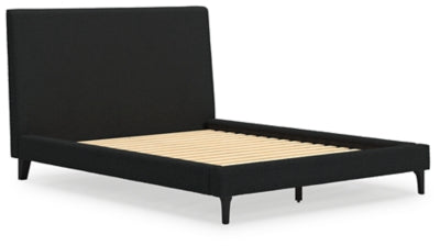 Cama Cadmori Queen tapizada con listones enrollables