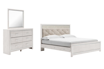 Cama King con paneles, tocador y espejo Altyra