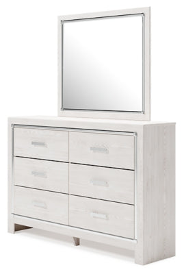Altyra Queen Upholstered Panel Bed, Dresser, Mirror, Chest and Nightstand