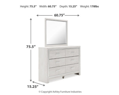 Altyra Queen Upholstered Panel Bed, Dresser, Mirror, Chest and Nightstand