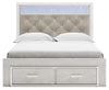Cama Queen Altyra con almacenamiento tapizada