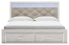 Cama King Altyra con almacenamiento tapizada