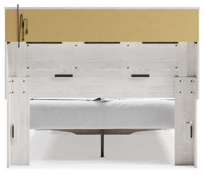 Cama Queen Altyra con almacenamiento, tocador, espejo y mesita de noche