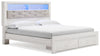 Cama con librería tapizada y espacio de almacenamiento Altyra King