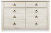 Willowton Dresser and 2 Nightstands