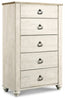 Willowton King Sleigh Bed, Dresser, Mirror, Chest and Nightstand