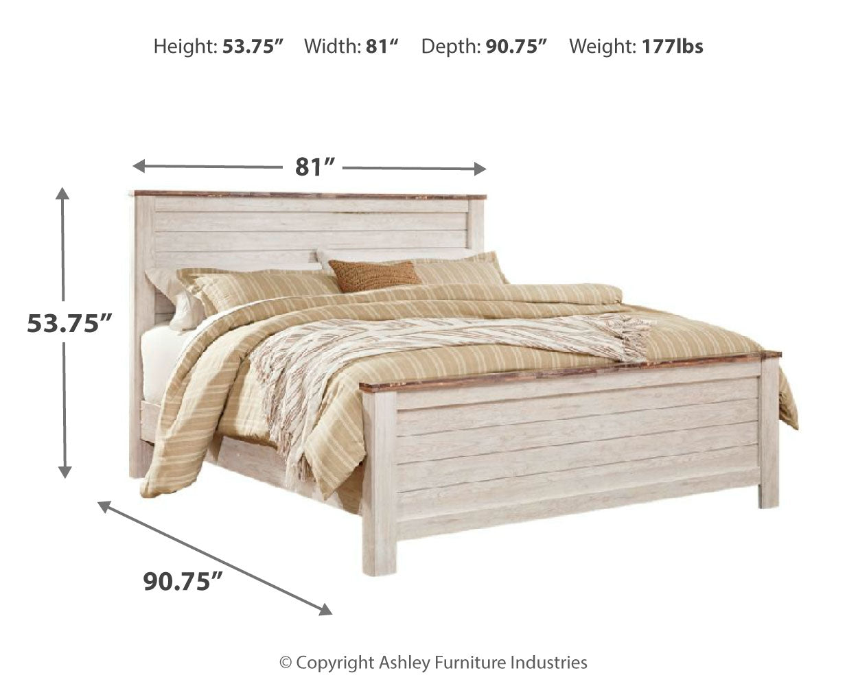 Cama con paneles Willowton California King