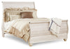 Cama Queen Willowton, tocador, espejo y cómoda
