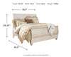 Willowton King Sleigh Bed, Dresser and Nightstand