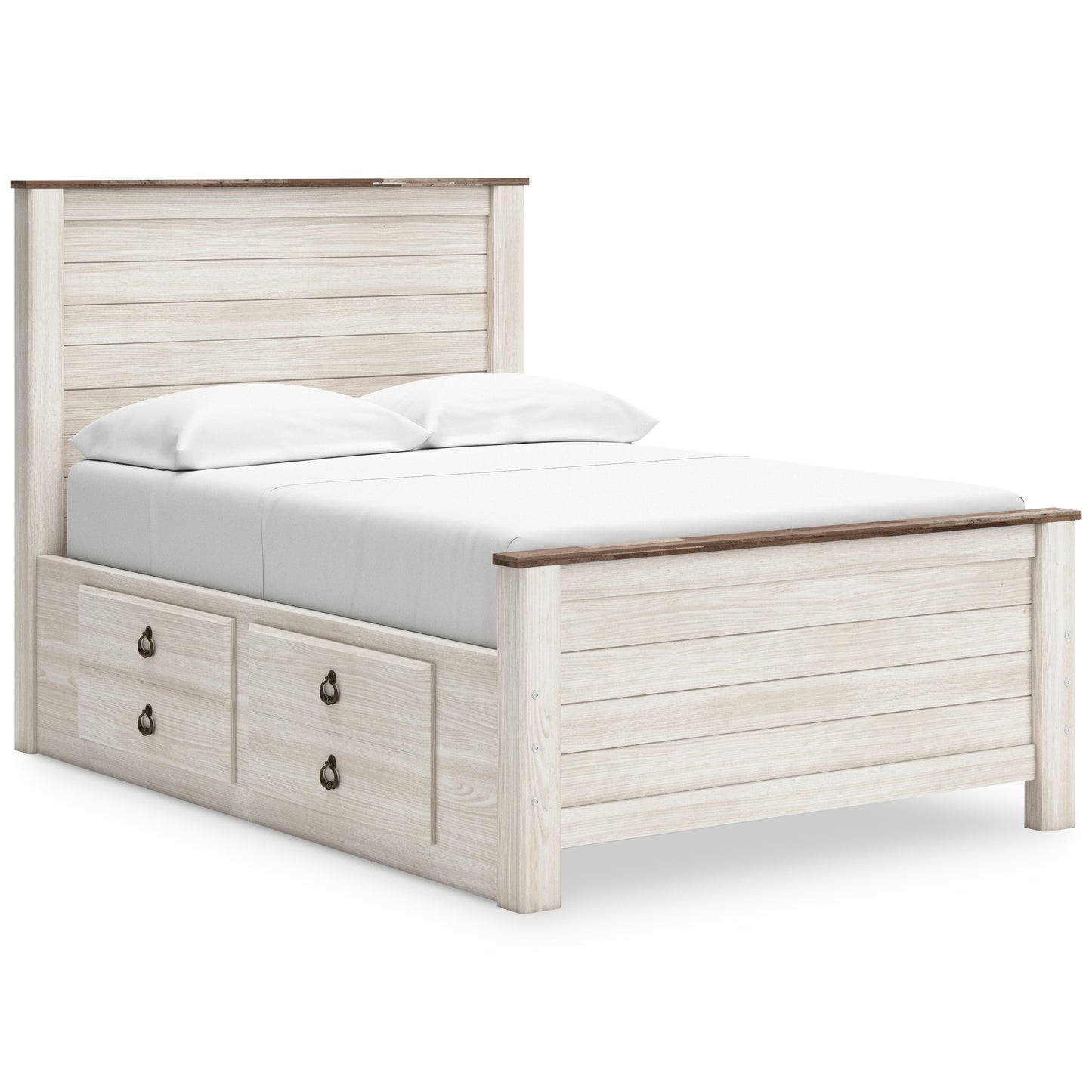 Cama Willowton de tamaño completo con dos cajones de almacenamiento