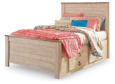 Cama Willowton de tamaño completo con dos cajones de almacenamiento