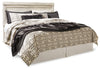 Cama Bellaby King con almacenamiento, tocador, espejo y mesita de noche