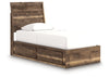 Cama individual con paneles y espacio de almacenamiento Chirason